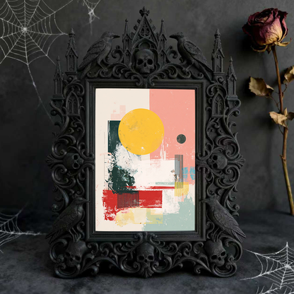 Quick-sellout-pick Gothic Dark-style Photo Frame | Halloween Haunted Schoolhouse Photo Spot Decor, Photo Ornament, Wall-mountable & Tabletop