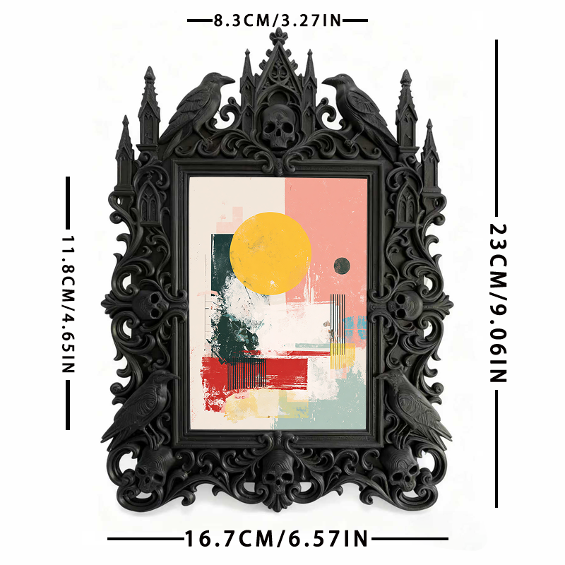 Quick-sellout-pick Gothic Dark-style Photo Frame | Halloween Haunted Schoolhouse Photo Spot Decor, Photo Ornament, Wall-mountable & Tabletop