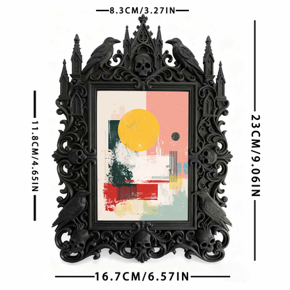 Quick-sellout-pick Gothic Dark-style Photo Frame | Halloween Haunted Schoolhouse Photo Spot Decor, Photo Ornament, Wall-mountable & Tabletop