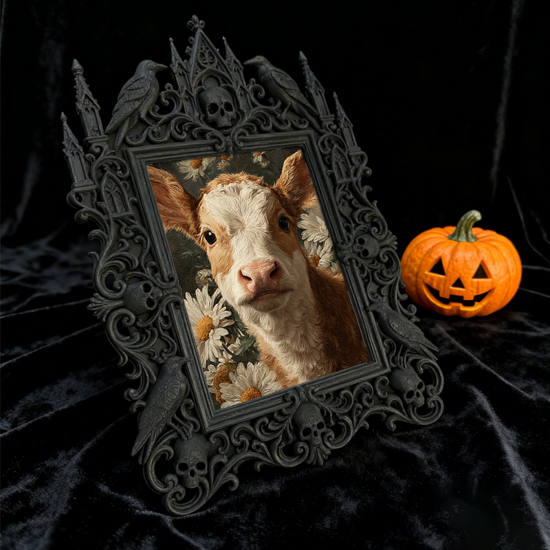 High-demand-gem Gothic Dark-style Photo Frame | Gothic Craft Beer Bottle Label Shop Decor, Photo Ornament, Dual-use Display, Retro Plastic F