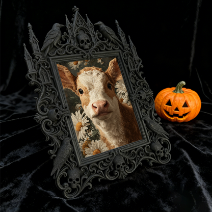 High-demand-gem Gothic Dark-style Photo Frame | Gothic Craft Beer Bottle Label Shop Decor, Photo Ornament, Dual-use Display, Retro Plastic F