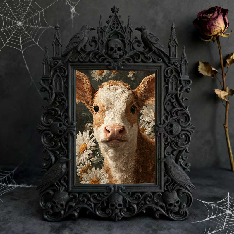 High-demand-gem Gothic Dark-style Photo Frame | Gothic Craft Beer Bottle Label Shop Decor, Photo Ornament, Dual-use Display, Retro Plastic F