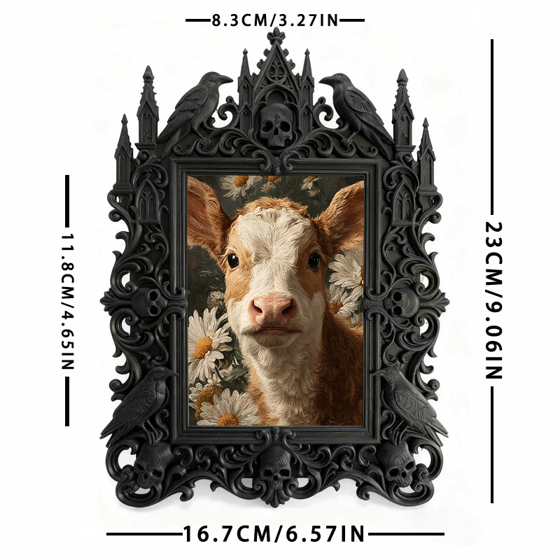 High-demand-gem Gothic Dark-style Photo Frame | Gothic Craft Beer Bottle Label Shop Decor, Photo Ornament, Dual-use Display, Retro Plastic F