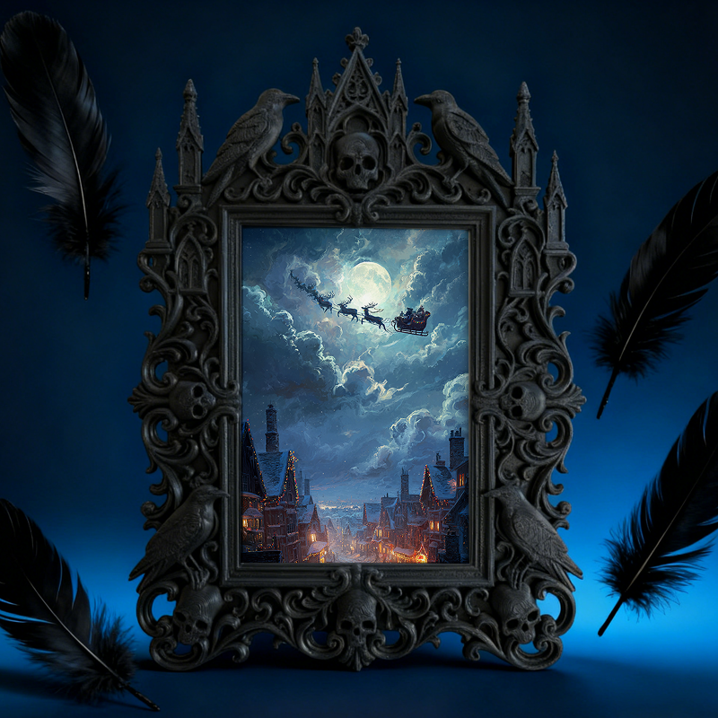 Trend-leading Gothic Dark-style Photo Frame | Witchy Spell Jar Sticker Shop Decor, Photo Ornament, Wall-mountable & Tabletop, Scratch-resist
