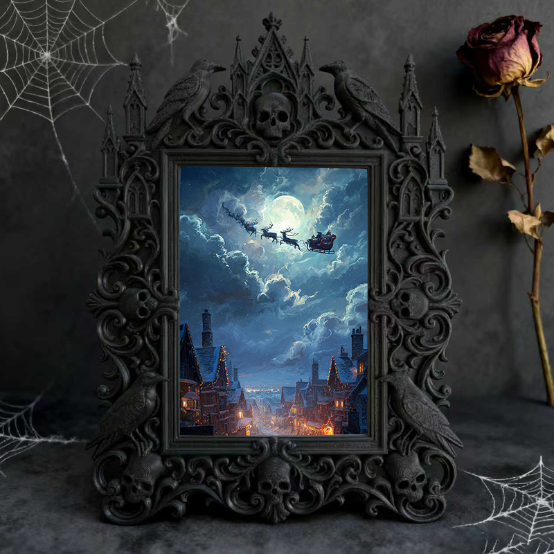 Trend-leading Gothic Dark-style Photo Frame | Witchy Spell Jar Sticker Shop Decor, Photo Ornament, Wall-mountable & Tabletop, Scratch-resist
