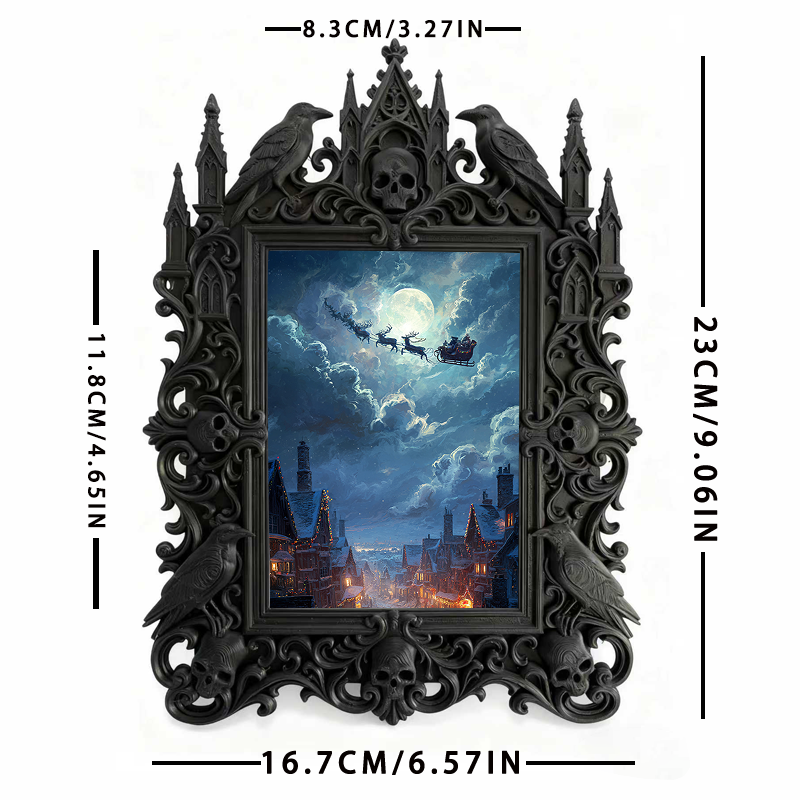 Trend-leading Gothic Dark-style Photo Frame | Witchy Spell Jar Sticker Shop Decor, Photo Ornament, Wall-mountable & Tabletop, Scratch-resist