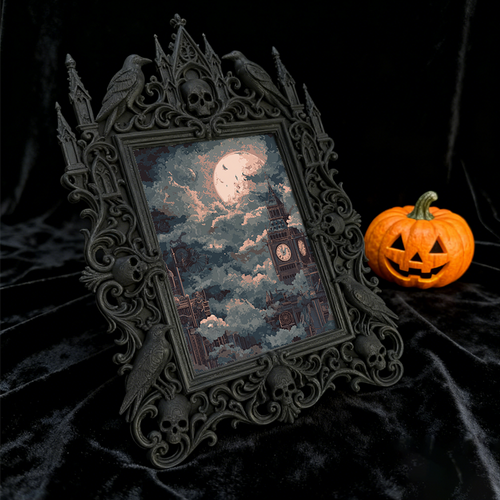Must-own-gothic Gothic Dark-style Photo Frame | Dark Art Tattoo Flash Design Studio Decor, Photo Ornament, Wall-mountable & Tabletop, Slim F