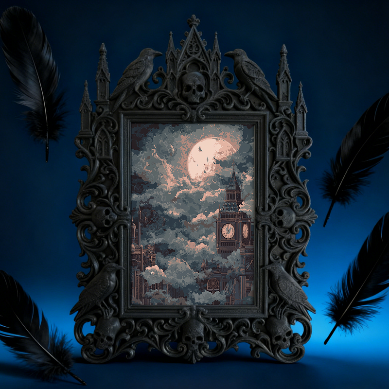 Must-own-gothic Gothic Dark-style Photo Frame | Dark Art Tattoo Flash Design Studio Decor, Photo Ornament, Wall-mountable & Tabletop, Slim F
