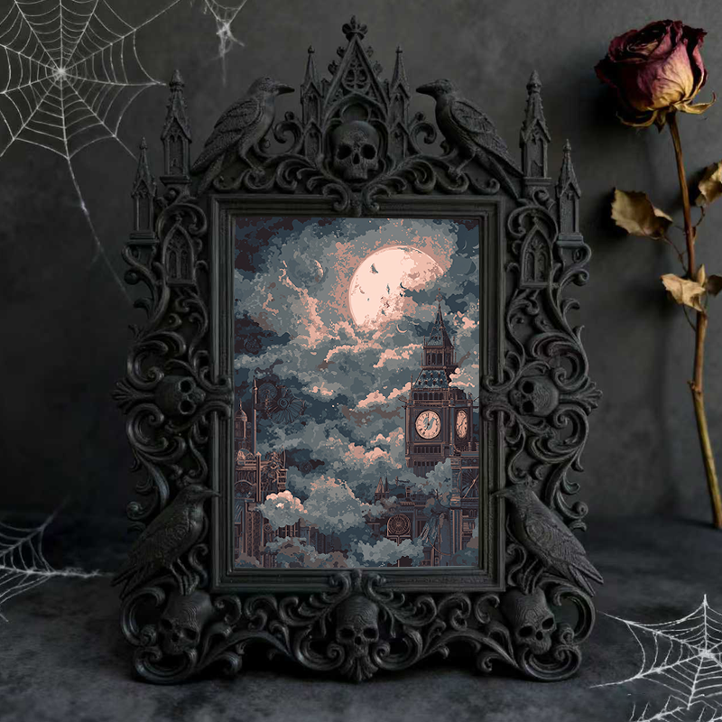 Must-own-gothic Gothic Dark-style Photo Frame | Dark Art Tattoo Flash Design Studio Decor, Photo Ornament, Wall-mountable & Tabletop, Slim F