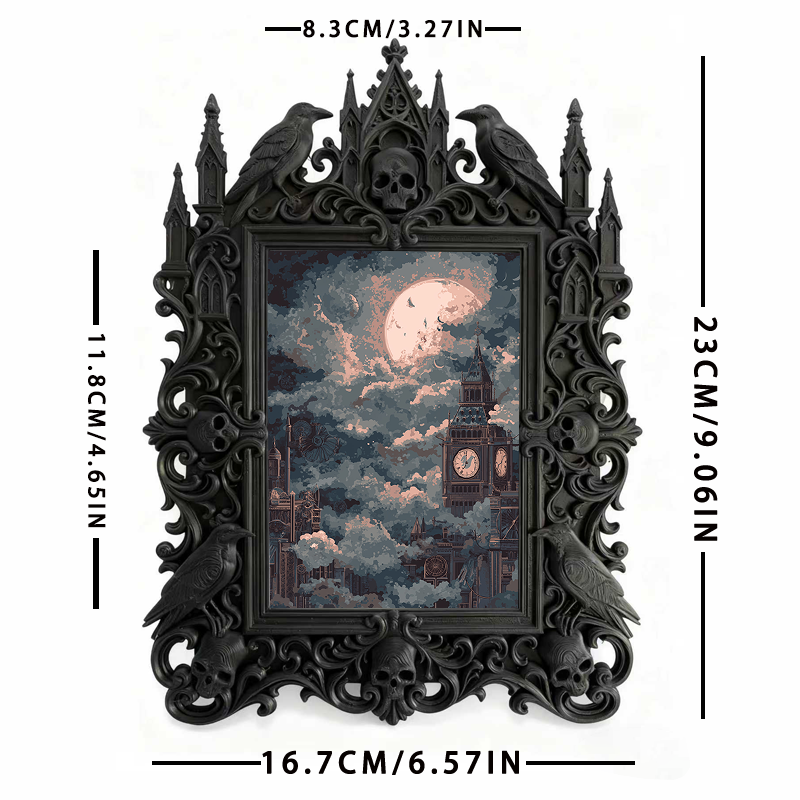 Must-own-gothic Gothic Dark-style Photo Frame | Dark Art Tattoo Flash Design Studio Decor, Photo Ornament, Wall-mountable & Tabletop, Slim F