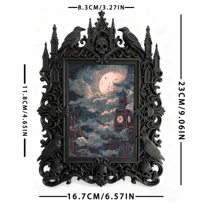 Must-own-gothic Gothic Dark-style Photo Frame | Dark Art Tattoo Flash Design Studio Decor, Photo Ornament, Wall-mountable & Tabletop, Slim F