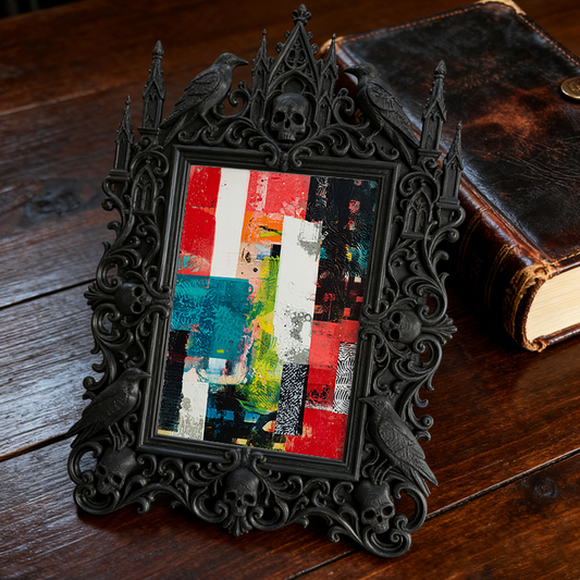 Limited-quantity-drop Gothic Dark-style Photo Frame | Occult Astrology Crystal Ball Shop Decor, Photo Ornament, Wall-mountable & Tabletop, C