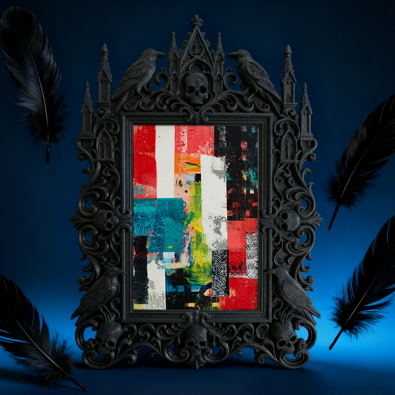 Limited-quantity-drop Gothic Dark-style Photo Frame | Occult Astrology Crystal Ball Shop Decor, Photo Ornament, Wall-mountable & Tabletop, C