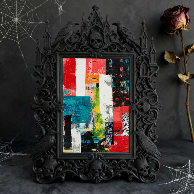 Limited-quantity-drop Gothic Dark-style Photo Frame | Occult Astrology Crystal Ball Shop Decor, Photo Ornament, Wall-mountable & Tabletop, C