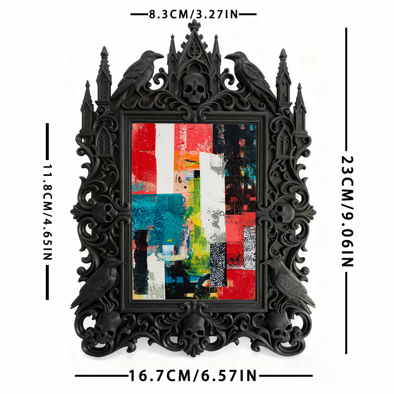 Limited-quantity-drop Gothic Dark-style Photo Frame | Occult Astrology Crystal Ball Shop Decor, Photo Ornament, Wall-mountable & Tabletop, C