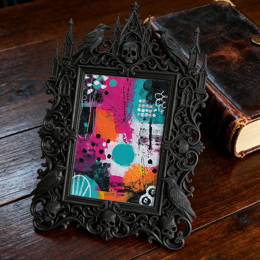 Sought-after-pick Gothic Dark-style Photo Frame | Werewolf-themed Cabin Porch Decor, Photo Ornament, Wall/Table Dual-use, Rustic Frame