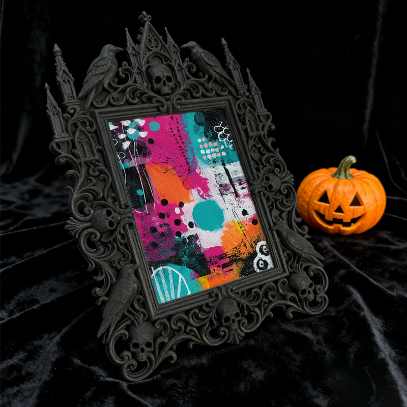 Sought-after-pick Gothic Dark-style Photo Frame | Werewolf-themed Cabin Porch Decor, Photo Ornament, Wall/Table Dual-use, Rustic Frame