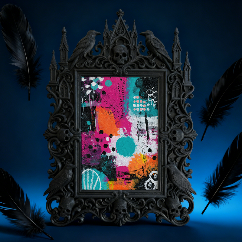 Sought-after-pick Gothic Dark-style Photo Frame | Werewolf-themed Cabin Porch Decor, Photo Ornament, Wall/Table Dual-use, Rustic Frame