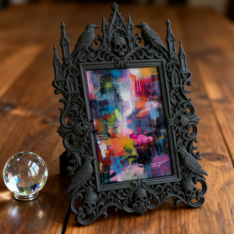 Rare-edition-pick Gothic Dark-style Photo Frame | Vampire LARP Castle Gatehouse Decor, Photo Ornament, Wall/Table Dual-use, Artistic Frame