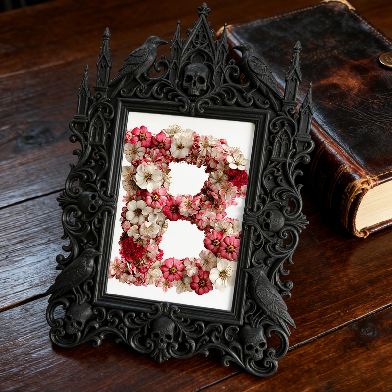 Unique-gothic-style Gothic Dark-style Photo Frame | Witchy Moon Phase Wall Hanging Shop Decor, Photo Ornament, Wall-mountable & Tabletop, Po