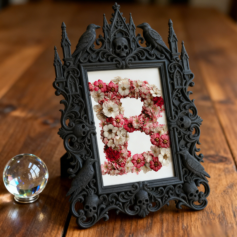 Unique-gothic-style Gothic Dark-style Photo Frame | Witchy Moon Phase Wall Hanging Shop Decor, Photo Ornament, Wall-mountable & Tabletop, Po