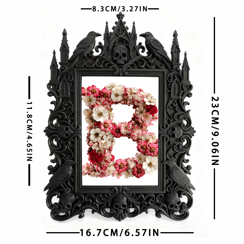 Unique-gothic-style Gothic Dark-style Photo Frame | Witchy Moon Phase Wall Hanging Shop Decor, Photo Ornament, Wall-mountable & Tabletop, Po