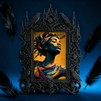 Tough-durable-pick Gothic Dark-style Photo Frame | Gothic Motorcycle Helmet Customization Shop Decor, Photo Ornament, Dual-use Display, Wear