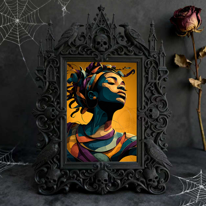 Tough-durable-pick Gothic Dark-style Photo Frame | Gothic Motorcycle Helmet Customization Shop Decor, Photo Ornament, Dual-use Display, Wear