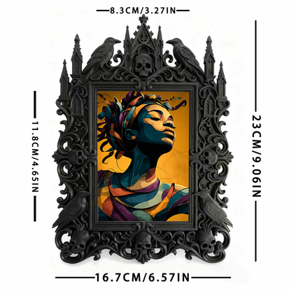 Tough-durable-pick Gothic Dark-style Photo Frame | Gothic Motorcycle Helmet Customization Shop Decor, Photo Ornament, Dual-use Display, Wear