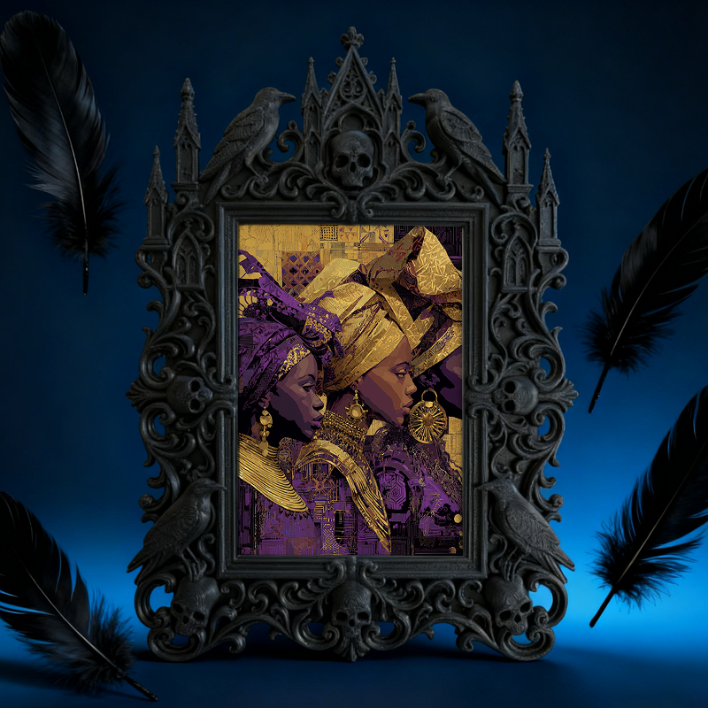 Eye-catching-dark Gothic Dark-style Photo Frame | Dark Fantasy Resin Coaster Shop Decor, Photo Ornament, Wall-mountable & Tabletop, Creative