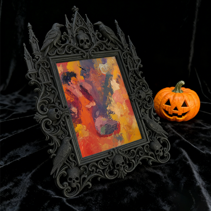 Adorable-spooky Gothic Dark-style Photo Frame | Gothic Handmade Pet Collar Bell Shop Decor, Photo Ornament, Dual-use Display, Cute Frame
