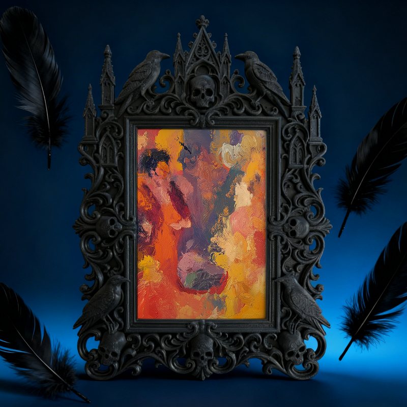 Adorable-spooky Gothic Dark-style Photo Frame | Gothic Handmade Pet Collar Bell Shop Decor, Photo Ornament, Dual-use Display, Cute Frame