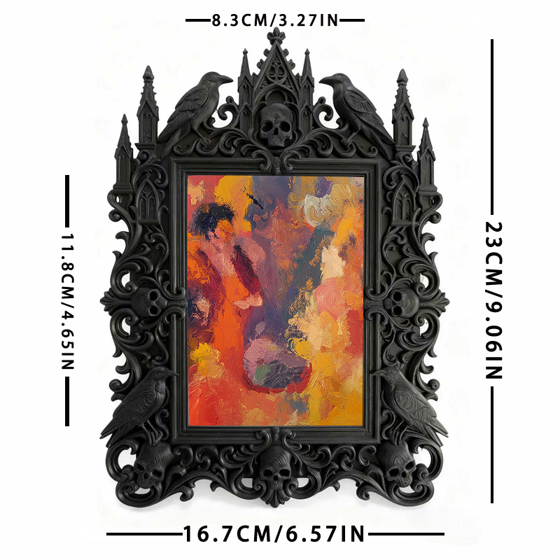 Adorable-spooky Gothic Dark-style Photo Frame | Gothic Handmade Pet Collar Bell Shop Decor, Photo Ornament, Dual-use Display, Cute Frame