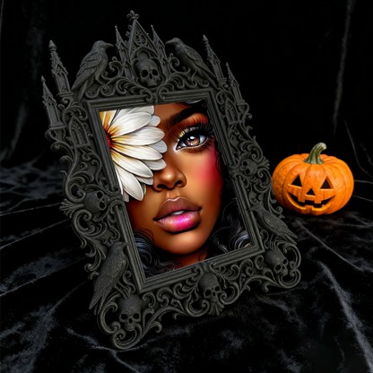 Trending-hot-now Gothic Dark-style Photo Frame | Gothic Halloween Cemetery Themed Party Decor, Photo Ornament, Wall-mountable & Tabletop, Pl