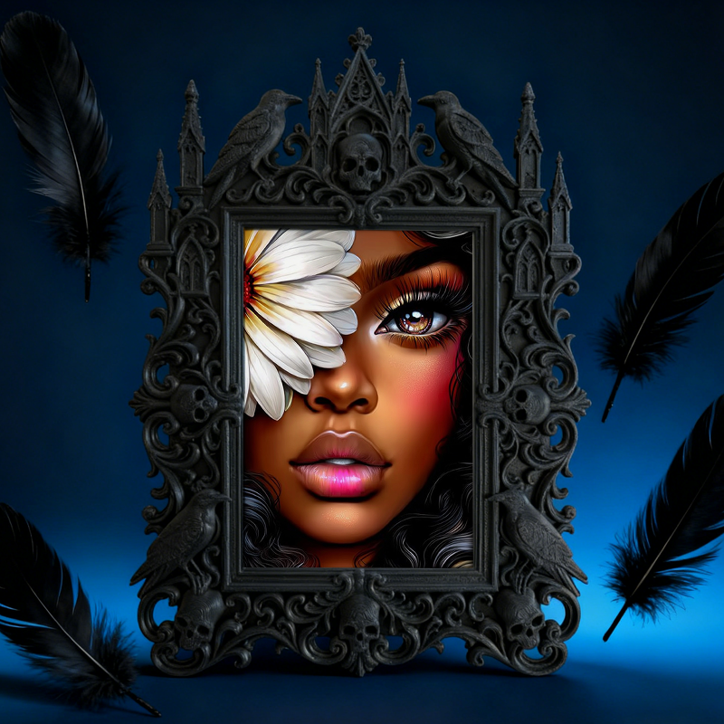 Trending-hot-now Gothic Dark-style Photo Frame | Gothic Halloween Cemetery Themed Party Decor, Photo Ornament, Wall-mountable & Tabletop, Pl