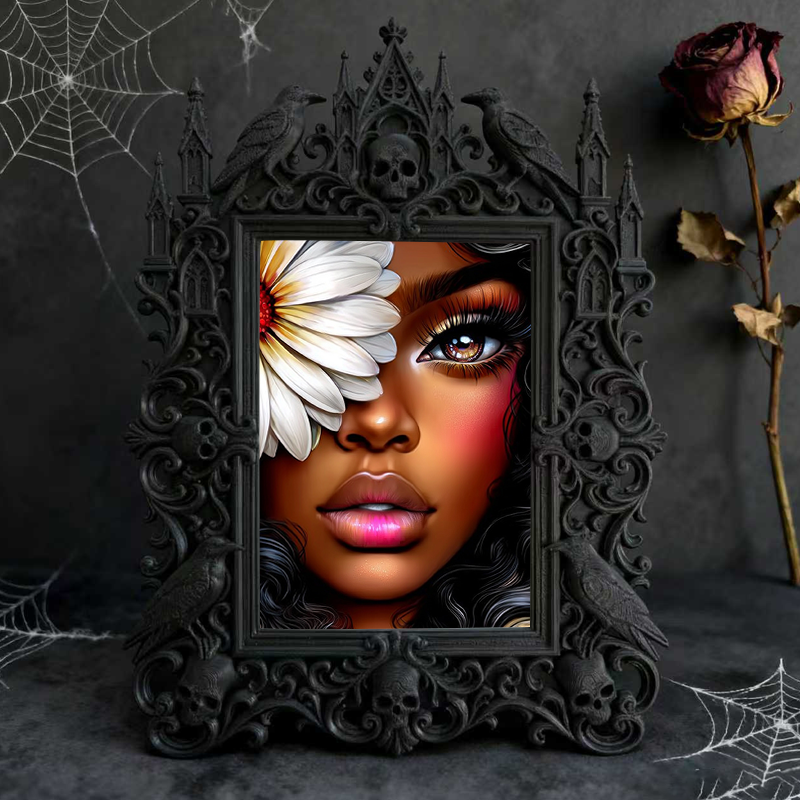 Trending-hot-now Gothic Dark-style Photo Frame | Gothic Halloween Cemetery Themed Party Decor, Photo Ornament, Wall-mountable & Tabletop, Pl