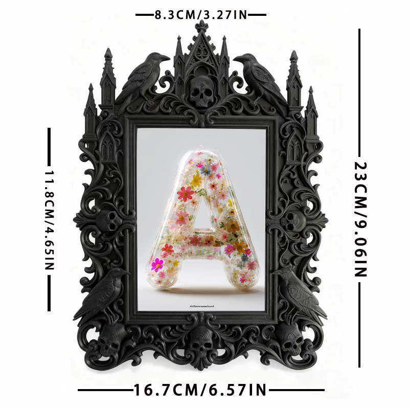 Top-choice-gothic Gothic Dark-style Photo Frame | Dark Academia Dormitory Art Supply Shelf Decor, Photo Ornament, Wall/Table Dual-use, Durab
