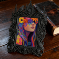 Fast-moving-gem Gothic Dark-style Photo Frame | Gothic Dark Roast Coffee Bean Roastery Decor, Photo Ornament, Dual-use Display, Retro Plasti