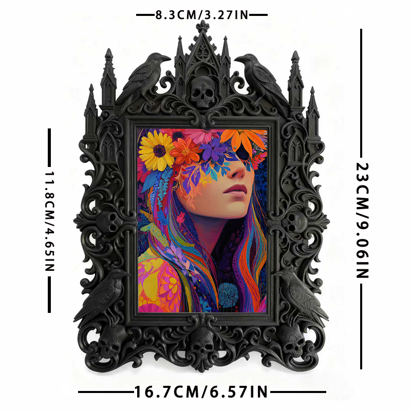 Fast-moving-gem Gothic Dark-style Photo Frame | Gothic Dark Roast Coffee Bean Roastery Decor, Photo Ornament, Dual-use Display, Retro Plasti