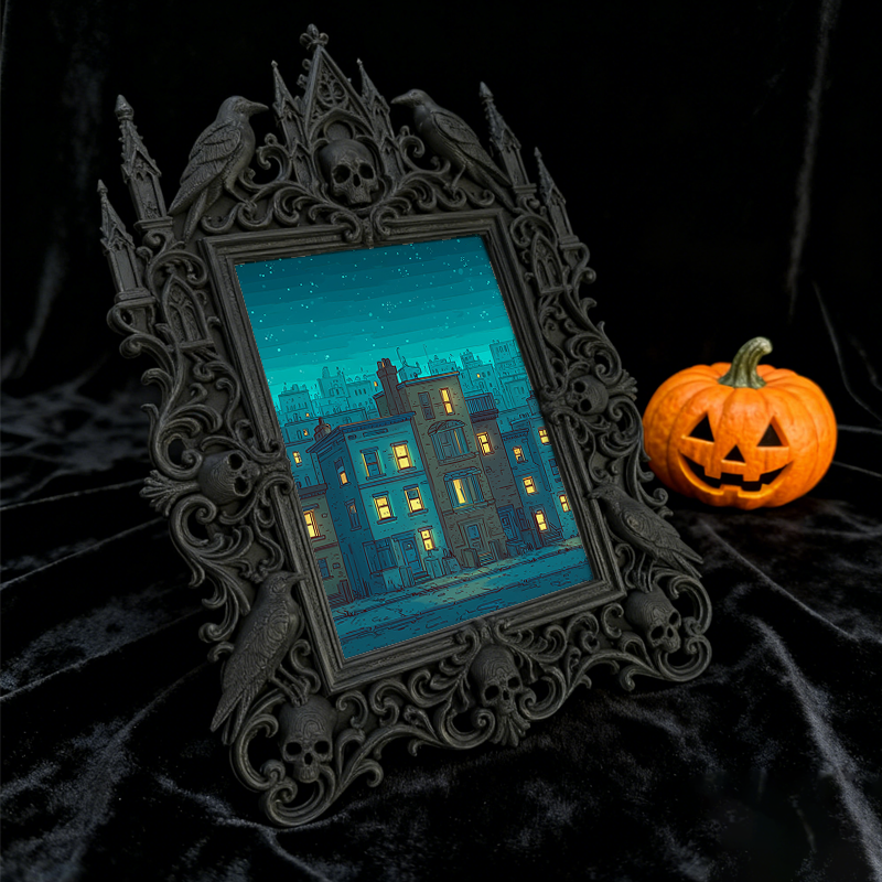 Highly-recommended-pick Gothic Dark-style Photo Frame | Witchy Crystal Cluster Display Shop Decor, Photo Ornament, Wall-mountable & Tabletop