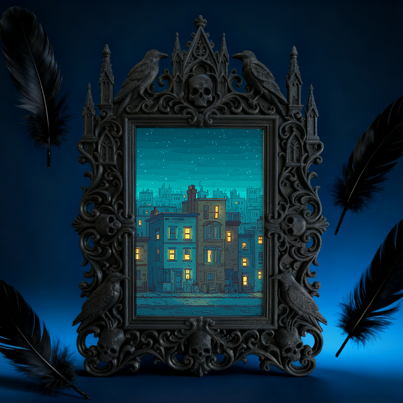 Highly-recommended-pick Gothic Dark-style Photo Frame | Witchy Crystal Cluster Display Shop Decor, Photo Ornament, Wall-mountable & Tabletop