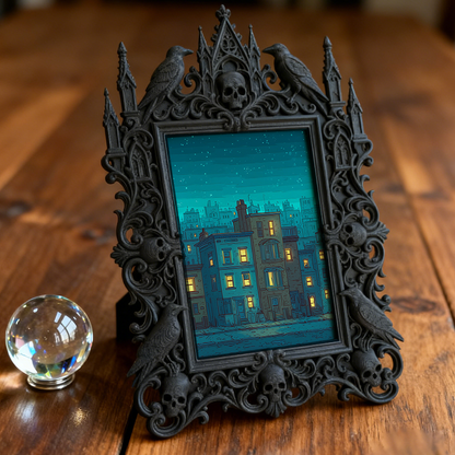 Highly-recommended-pick Gothic Dark-style Photo Frame | Witchy Crystal Cluster Display Shop Decor, Photo Ornament, Wall-mountable & Tabletop