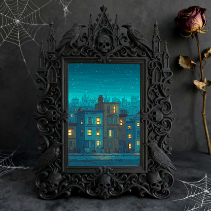 Highly-recommended-pick Gothic Dark-style Photo Frame | Witchy Crystal Cluster Display Shop Decor, Photo Ornament, Wall-mountable & Tabletop