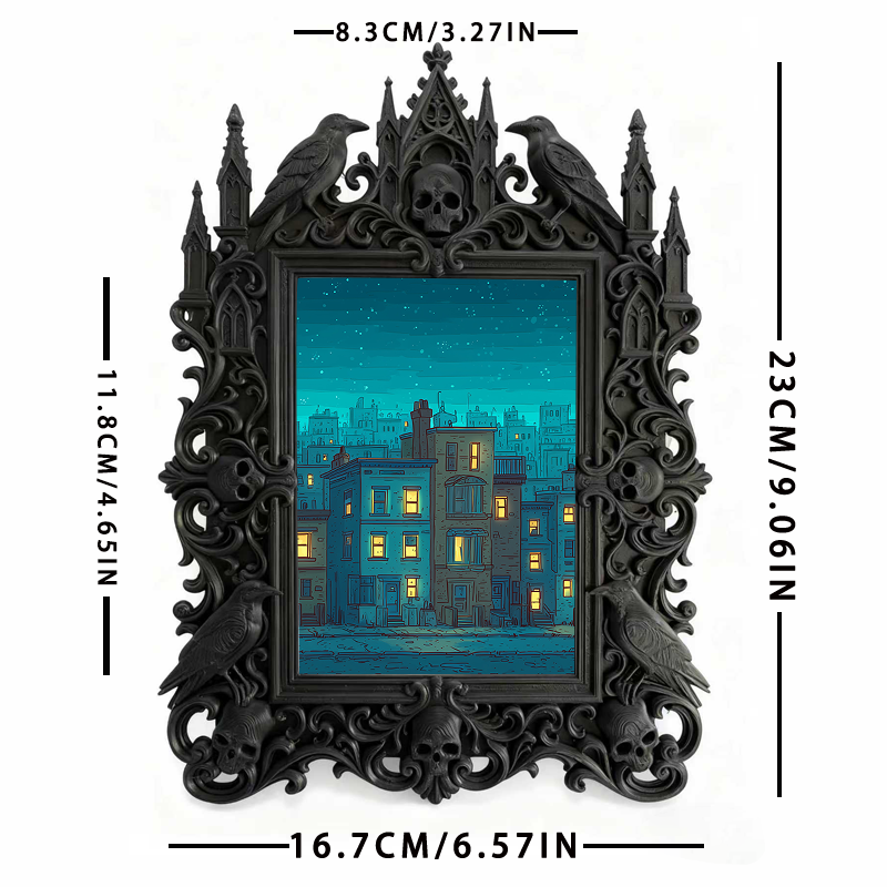 Highly-recommended-pick Gothic Dark-style Photo Frame | Witchy Crystal Cluster Display Shop Decor, Photo Ornament, Wall-mountable & Tabletop