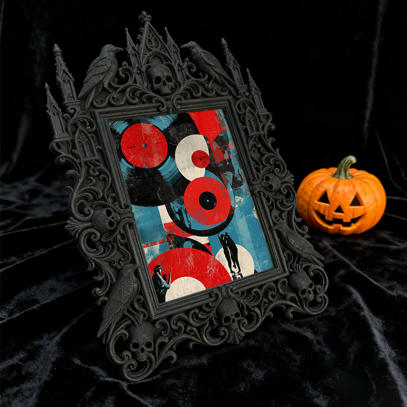 Style-icon-pick Gothic Dark-style Photo Frame | Gothic Kids’ Vampire Cape Display Decor, Photo Ornament, Wall/Table Dual-use, Eco-friendly F