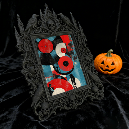 Style-icon-pick Gothic Dark-style Photo Frame | Gothic Kids’ Vampire Cape Display Decor, Photo Ornament, Wall/Table Dual-use, Eco-friendly F