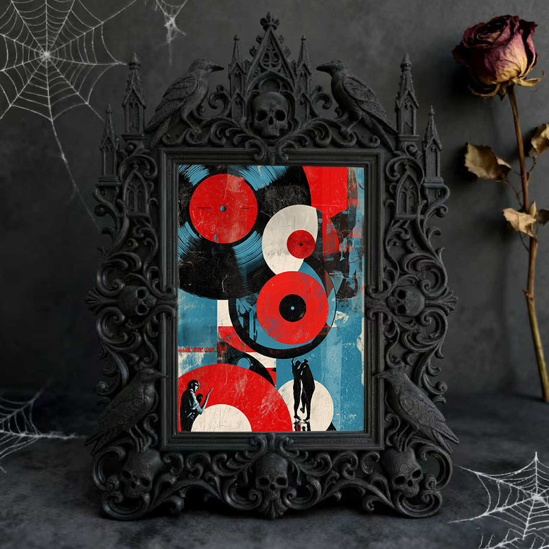 Style-icon-pick Gothic Dark-style Photo Frame | Gothic Kids’ Vampire Cape Display Decor, Photo Ornament, Wall/Table Dual-use, Eco-friendly F