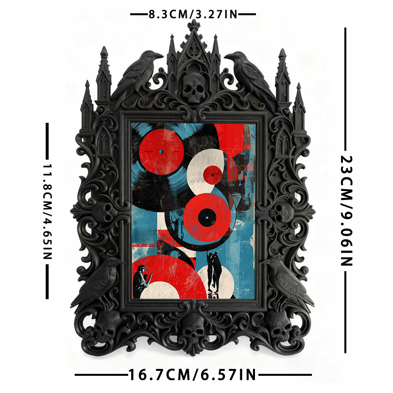 Style-icon-pick Gothic Dark-style Photo Frame | Gothic Kids’ Vampire Cape Display Decor, Photo Ornament, Wall/Table Dual-use, Eco-friendly F