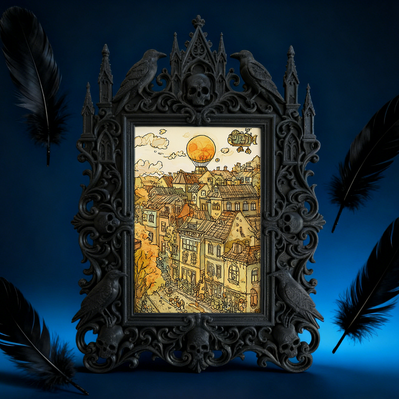 Must-buy-gothic Gothic Dark-style Photo Frame | Dark Dried Flower Hair Clip Shop Decor, Photo Ornament, Wall-mountable & Tabletop, Slim Fram