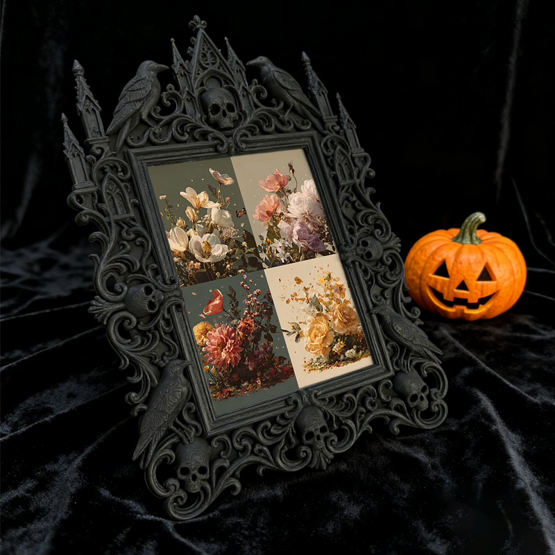 Customer-approved-pick Gothic Dark-style Photo Frame | Vampire Masquerade Party Table Centerpiece Decor, Photo Ornament, Dual-use Display, S
